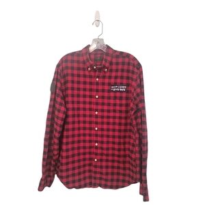 J.Crew Oxford Kumato Sunset Patch Flannel Graphic Shirt Mens Size Large‎ Slim